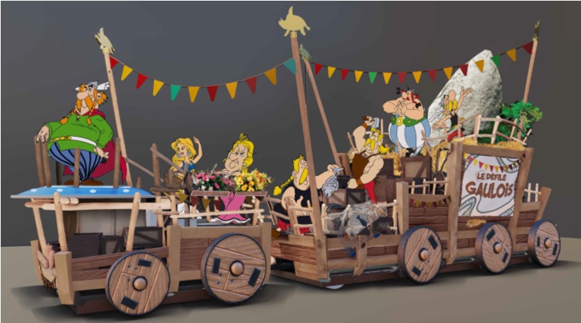 Nouveau char gaulois au Parc Astérix