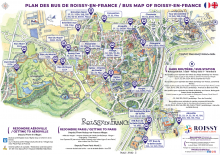 Carte des transports publics de Roissy-en-France