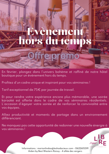 Février prend des allures artistiques à l'Aiden by Best Western Paris Roissy CDG. Pour 75€ par personne  événements SEMINAIRE ROISSY HOTEL