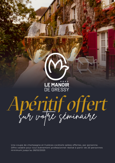 Le Manoir de Gressy sublime vos événements d'entreprise avec une offre raffinée. événements SEMINAIRE ROISSY HOTEL