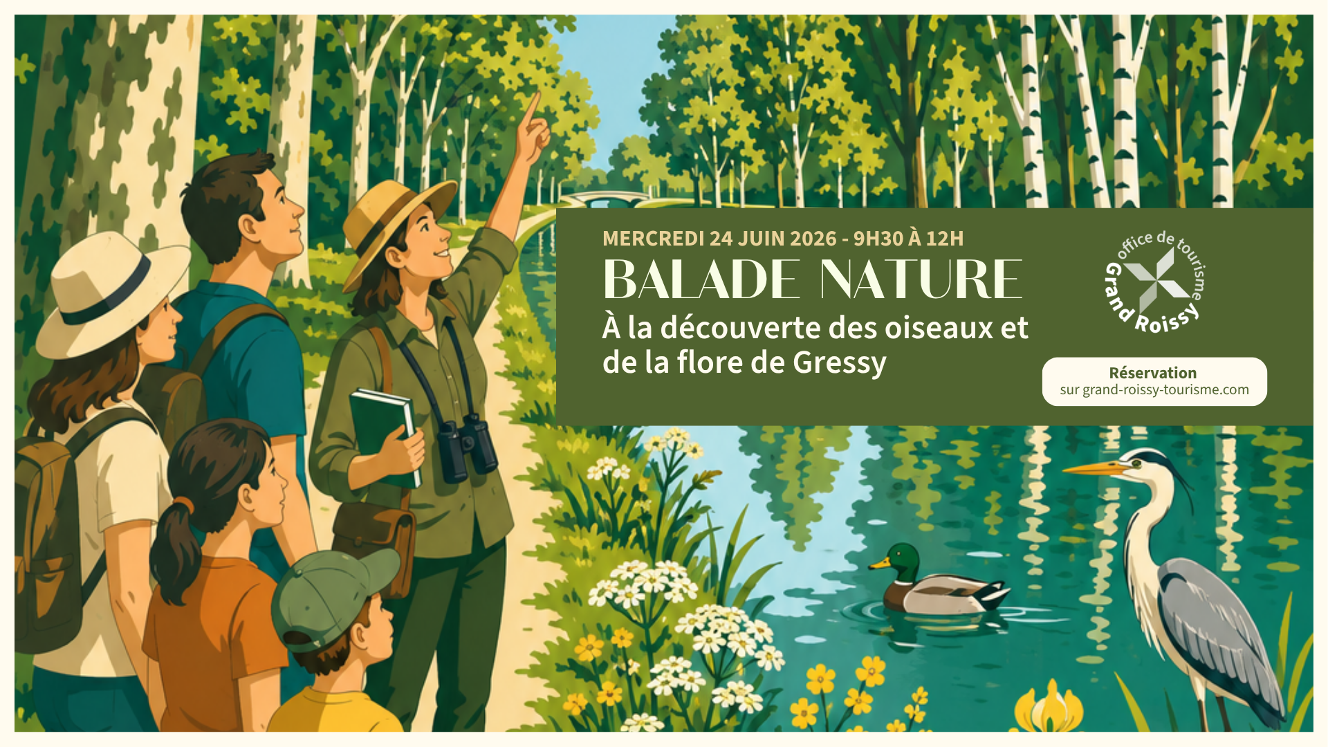 Annulée- 24 juin 2026 – Balade à la découverte des oiseaux et de la flore de Gressy
